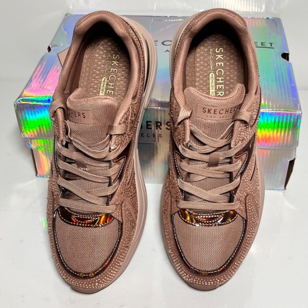 Skechers Hazel Street Rhinestone Lace-Up Sneakers - Picture 5 of 6